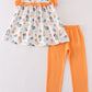 Orange character ruffle girl set