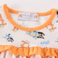 Orange character ruffle girl set