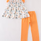 Orange character ruffle girl set