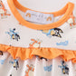 Orange character ruffle baby girl set