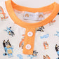 Orange character boy pajamas set