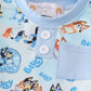 Blue character baby boy set