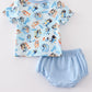 Blue character baby boy set