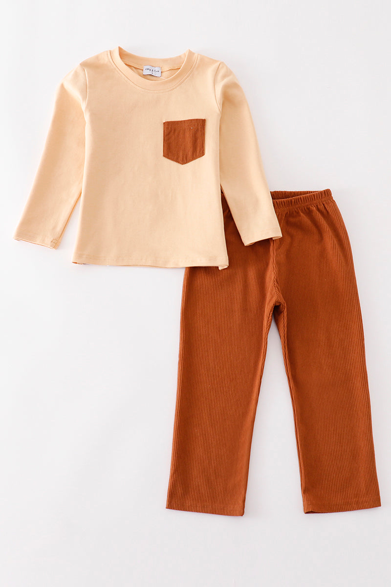 Brown corduroy boy set