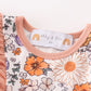 Coral floral print baby ruffle set