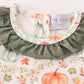 Green pumpkin ruffle baby set