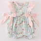 Green floral ruffle girl bubble