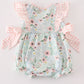 Green floral ruffle girl bubble