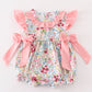 Pink floral print ruffle bubble