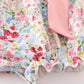 Pink floral print ruffle bubble