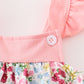 Pink floral print baby set