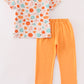 Orange pumpkin print boy set