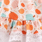 Orange pumpkin print ruffle bloomer set