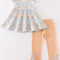 Pumpkin print ruffle girl set