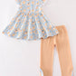 Pumpkin print ruffle girl set