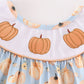 Pumpkin embroidery ruffle dress