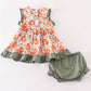 Green pumpkin ruffle baby set