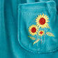 Blue velvet sunflowers embroidery baby set