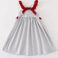 Maroon ROLL TIDE embroidery stripe dress