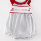 Maroon ROLL TIDE embroidery stripe girl bubble