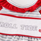 Maroon ROLL TIDE embroidery stripe girl bubble