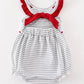 Maroon ROLL TIDE embroidery stripe girl bubble