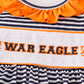 Navy WAR EAGLE embroidery stripe girl set