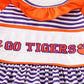 Purple stripe GO TIGERS embroidery girl set