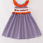 Purple stripe GO TIGERS embroidery girl set