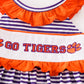 Purple stripe GO TIGERS embroidery girl set