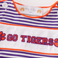 Purple stripe GO TIGERS embroidery boy bubble