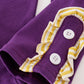 Purple gold stripe GEAUX embroidery girl set