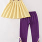 Purple gold stripe GEAUX embroidery girl set