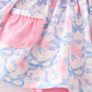 Pink bow print ruffle bubble