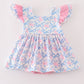 Pink bow print ruffle bubble