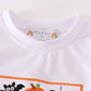 Orange halloween embroidery plaid boy set