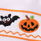 Orange halloween embroidery plaid boy set