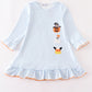 Halloween pumpkin ghost stripe applique dress