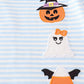 Halloween pumpkin ghost stripe applique dress