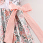 Floral bow pumpkin applique dress