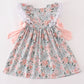 Floral bow pumpkin applique dress