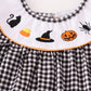 Halloween embroidery plaid girl set