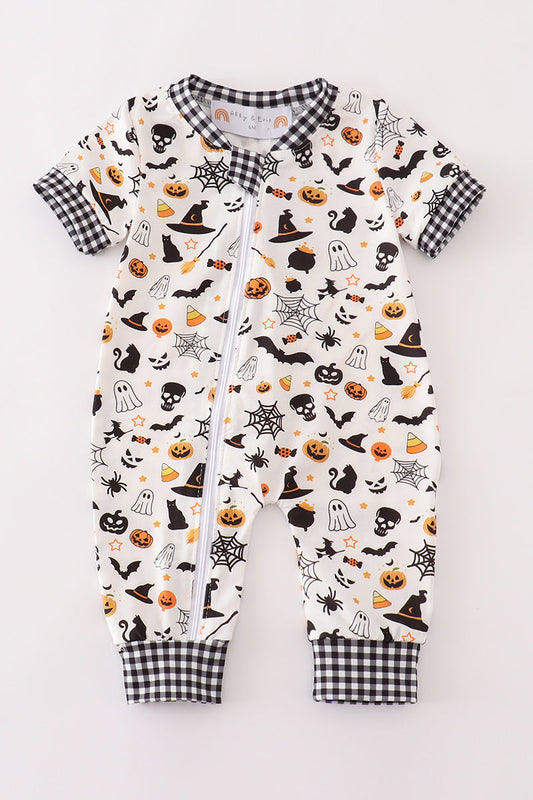 Halloween zip boy romper