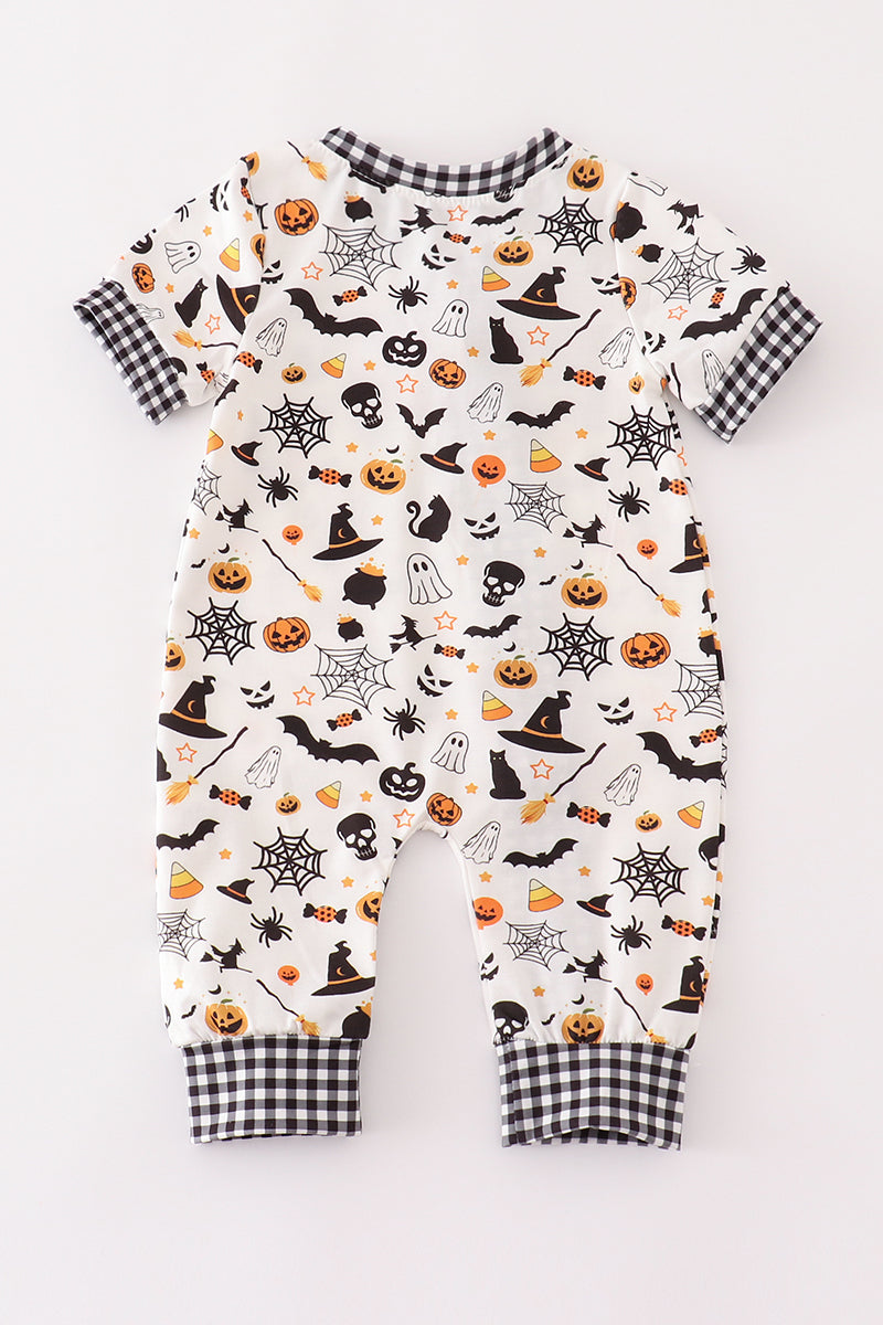 Halloween zip boy romper