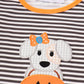 Halloween pumpkin puppy stripe applique dress