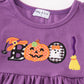 Purple halloween pumpkin BOO applique girl set