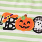 Orange halloween pumpkin BOO applique boy set