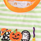 Orange halloween pumpkin BOO applique boy romper