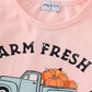 Pink farm fresh pumpkins girl top