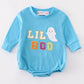 Blue halloween LIL BOO chenille patch boy bubble